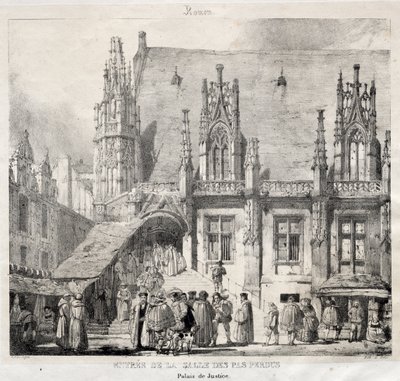 Rouen: Indgang til Salle des Pas Perdus, Justitspaladset af Richard Parkes Bonington