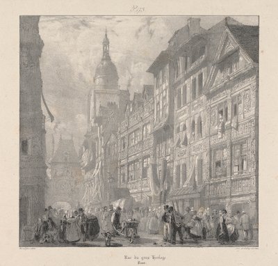 Gros Clock Street af Richard Parkes Bonington
