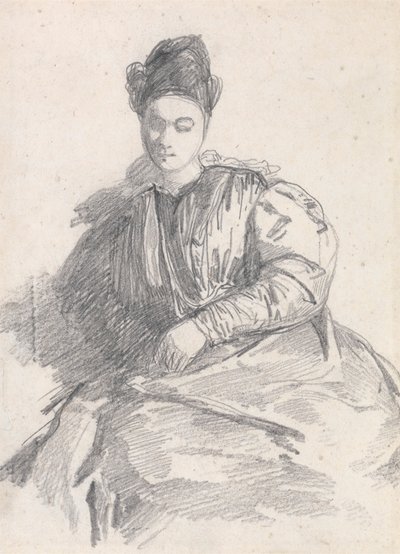 Studie af en siddende kvinde af Richard Parkes Bonington