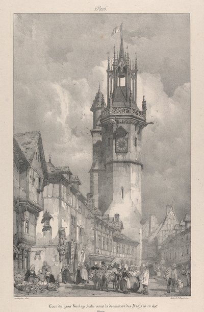 Gros Horloge-tårnet, bygget under englændernes dominans i 1417 af Richard Parkes Bonington