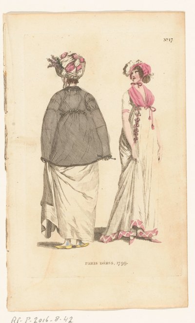 Magazine of Female Fashions of London og Paris, nr.17. Paris kjole, 1799 af Richard Phillips