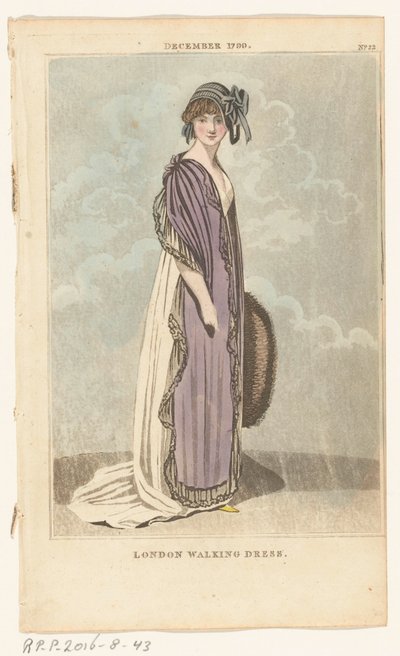 Magazine of Female Fashions of London and Paris, nr. 22, december 1799. London Walking Dress af Richard Phillips