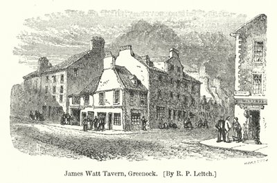 James Watt Tavern, Greenock (gravering) af Richard Principal (after) Leitch