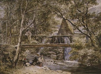PD.247-1989 An Overshot Mill (akvarel) af Richard Redgrave