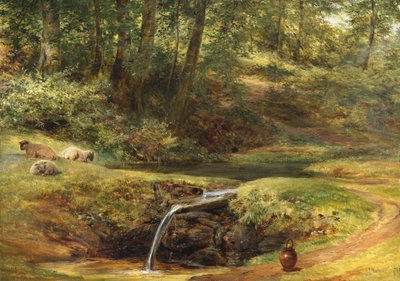 Studie til The Sylvan Spring, 1854 af Richard Redgrave