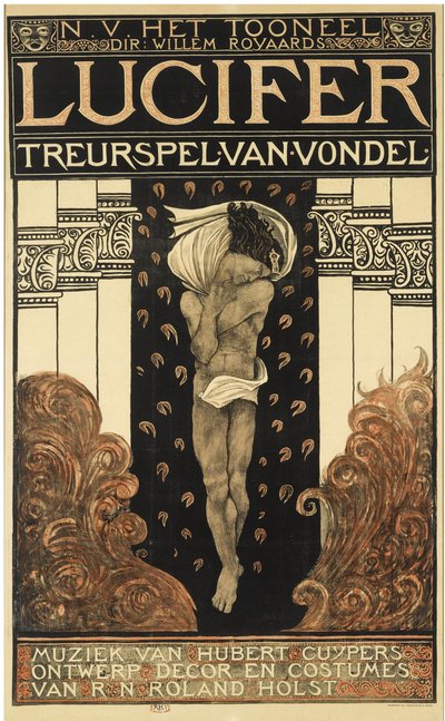 Plakat til skuespillet Lucifer, 1910 af Richard Roland Holst