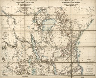 De tyske og britiske protektorater og interessesfærer i Ækvatorial Østafrika: under aftalerne fra juni 1890 af Richard; Sprigade Kiepert