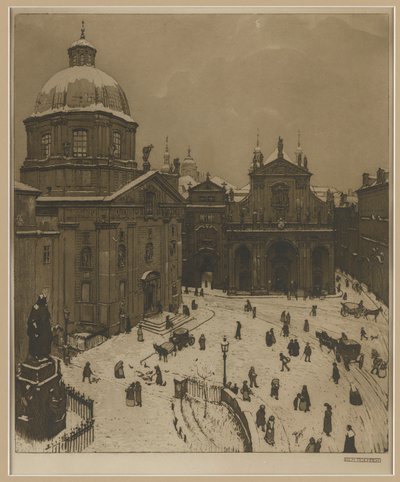 Kreuzherrenplatz i Prag af Richard Teschner