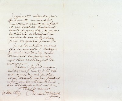 Håndskrevet brev fra Richard Wagner til Luigi Mancinelli, 10. december af Richard Wagner