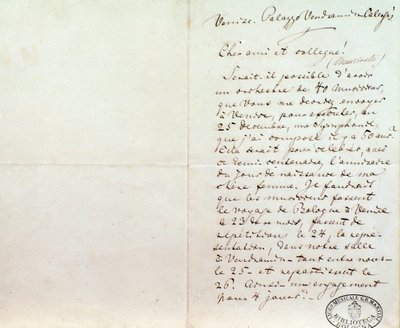 Håndskrevet brev fra Richard Wagner til Luigi Mancinelli, 10. december af Richard Wagner