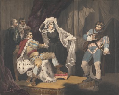 Teaterfigurer om en trone af Richard Westall