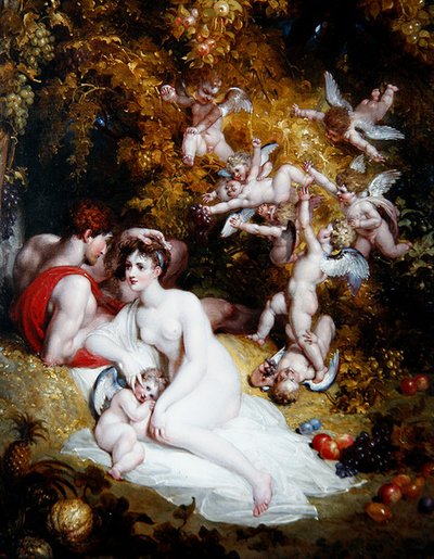 Vertumnus og Pomona, ca. 1807 (olie på panel) af Richard Westall
