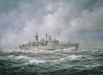 H.M.S. Exeter at Sea, 1990 af Richard Willis