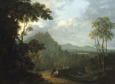 Dinas Bran Castle, nær Llangollen II, ca. 1770 (olie på lærred) af Richard Wilson