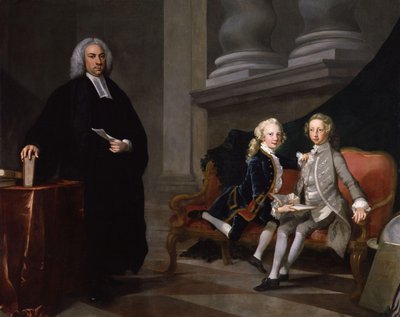 Francis Ayscough med prinsen af Wales (senere kong George III) og Edward Augustus, hertug af York og Albany (!) af Richard Wilson
