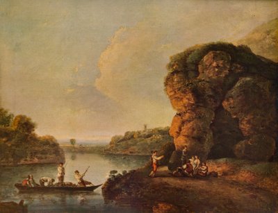 Landskab, med flod og både, c1758, 1938 af Richard Wilson