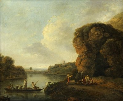 På bredden af floden (olie på lærred) af Richard Wilson