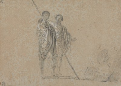 Studie af figurer for "A View of the Campagna" af Richard Wilson