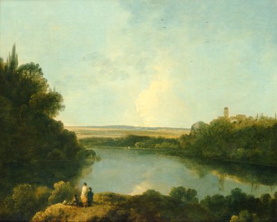 Nemi-søen nær Rom, ca. 1760 (olie på lærred) af Richard Wilson
