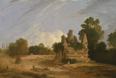 The Tomb of the Horatii og Curiatii (olie på lærred) af Richard Wilson