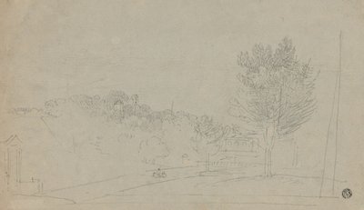 Udsigt over Wilson House and Gardens (recto); Udsigt over Wilson House and Gardens (verso) af Richard Wilson