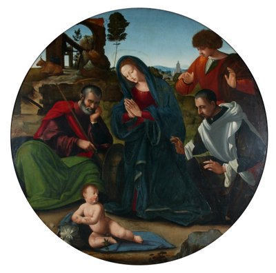 Tilbedelse af hyrderne (olie på panel) af Ridolfo Ghirlandaio