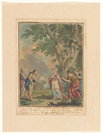 Telemachus og Mentor ankommer til nymfen Calypso Telemachus-serien (serietitel) af Rienk Keyert
