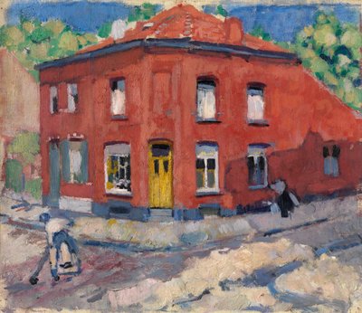 The Red House, Late Snow (olie på lærred) af Rik Wouters