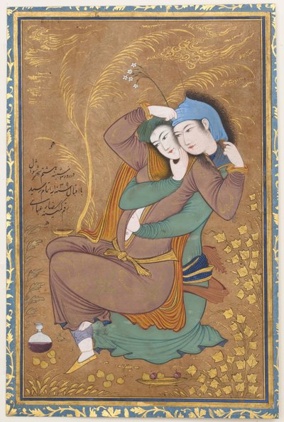 The Lovers, dateret A.H. 1039 A.D. 1630. af Riza