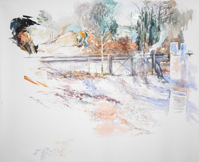 Gate, 2024 (akvarel) af Rob D Davies