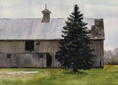 April Morning, 2008 (akvarel på papir) af Rob Wood