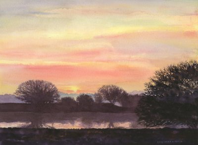 Vintersolhverv, 2014 (akvarel på papir) af Rob Wood