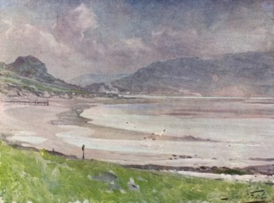 Silvery Light, Conway Shore (farve litho) af Robert (after) Fowler