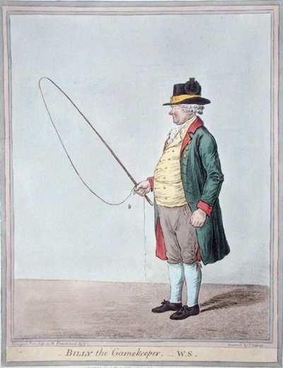 Billy the Gamekeeper, graveret af James Gillray (1756-1815) udgivet af Hannah Humphrey i 1810 (håndfarvet gravering) af Robert (after) Frankland