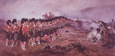 The Thin Red Line, 93. Highlanders står fast foran en russisk angreb i slaget ved Balaklava i 1854 af Robert (after) Gibb