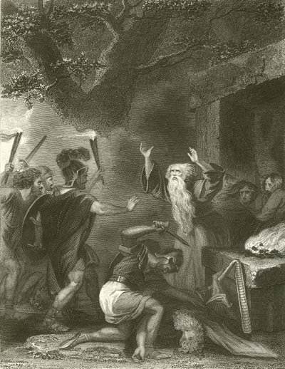 Massakren af druiderne (gravering) af Robert (after) Smirke