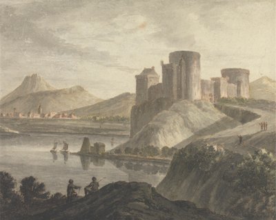 Slot med figurer i et klassisk landskab af Robert Adam