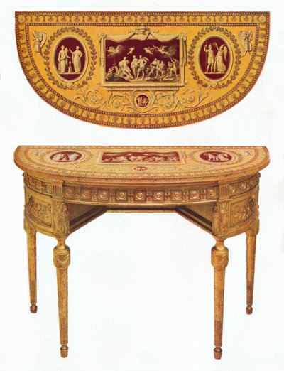Et af et par Adam sideborde, toppen malet som Pergolesi, 1700-tallet af Robert Adam