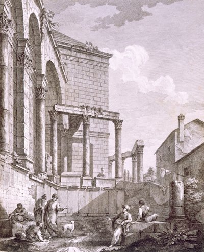 Sidebillede af Jupiters tempel, pub. 1764. af Robert Adam