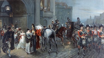 Indkaldt til Waterloo, Bruxelles, 1815, c.1898 af Robert Alexander Hillingford