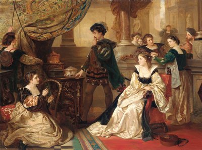 De tre kister, fra The Merchant of Venice, Act III, Scene II af Robert Alexander Hillingford