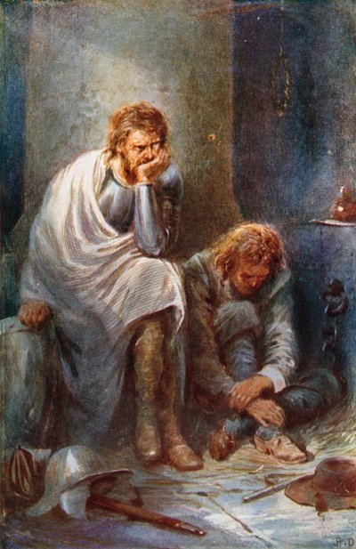 Pilgrimmene i Doubting Castle (farvelitografi) af Robert Ambrose (after) Dudley