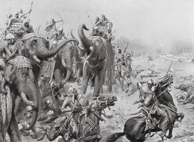 Babar introducerer feltkanoner i Panipat af Robert Ambrose Dudley