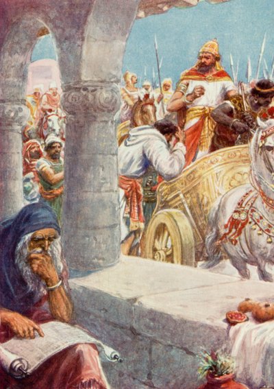 "Gå vask i Jordan" (farve litho) af Robert Ambrose Dudley