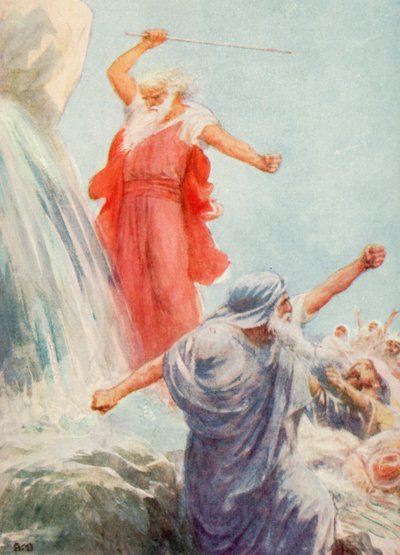 Smiting the Rock (farve litho) af Robert Ambrose Dudley