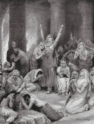 Rajput-ceremonien i Jauhar (Holocaust) af Robert Ambrose Dudley