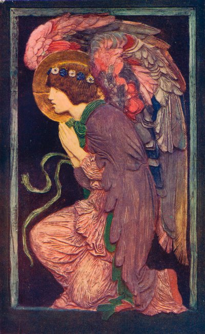 An Angel Adoring`, et farvet gipsrelief af Robert Anning Bell, c1901 1901-1902. af Robert Anning Bell