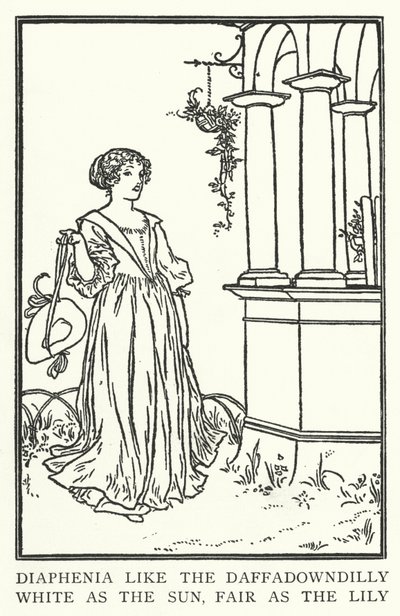 Diaphenia som daffadowndilly, hvid som solen, lys som liljen (litho) af Robert Anning Bell