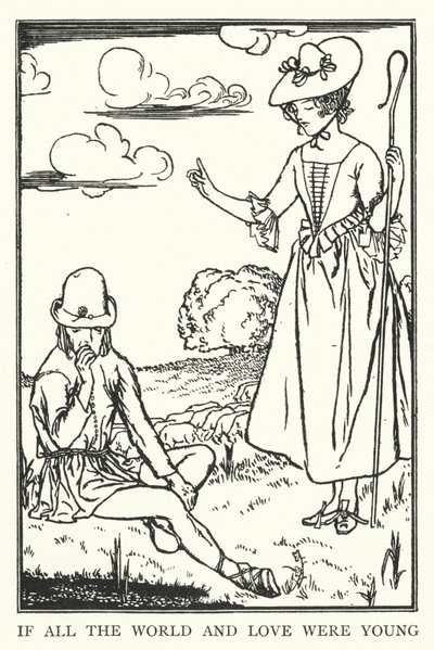 Hvis al verden og kærligheden var ung (litho) af Robert Anning Bell