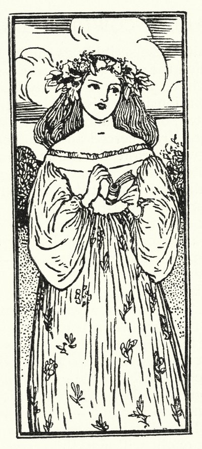 Illustration til digte af John Keats (litho) af Robert Anning Bell